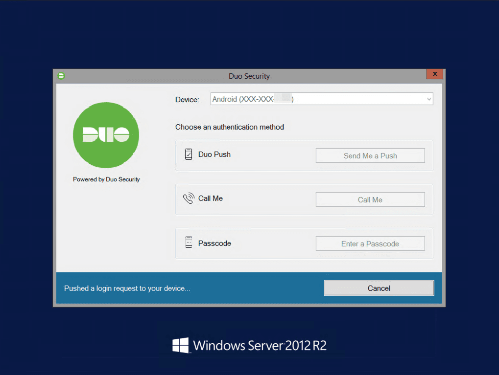 Duo prompt when connecting via RDP